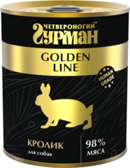 Четвероногий Гурман Golden консервы для собак кролик натуральный в желе 100г