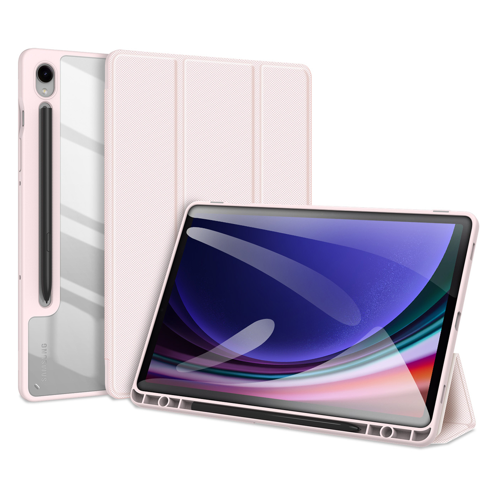 Чехол книжка розового цвета для планшета Samsung Tab S10 Lite, Tab S10 FE, Tab S9, Tab S9 FE, серия Toby Series Case от Dux Ducis