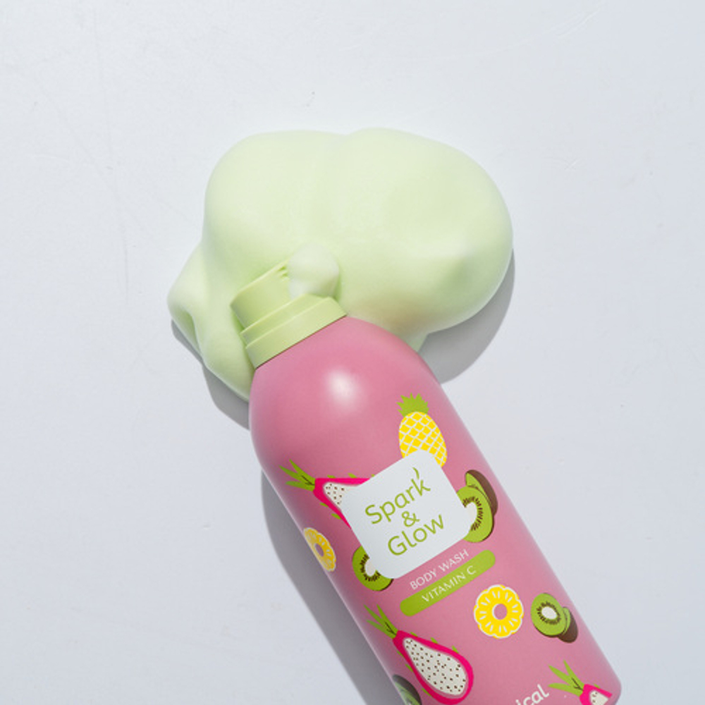 Гель-пена для душа с ароматом тропических фруктов Spark&Glow Tropical mix body wash, 350 мл