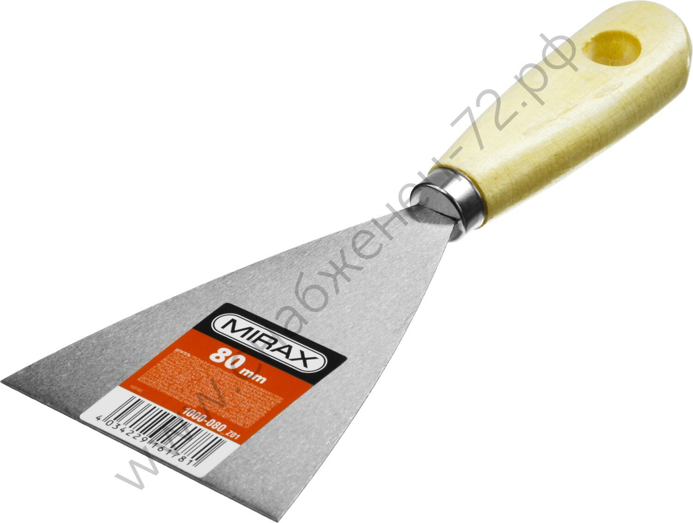 MIRAX 80 мм, деревянная ручка, стальной, Шпатель (1000-080)