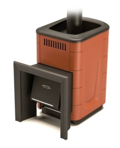 Банная печь ПБ газодровяная Оранж Блю Carbon терракота