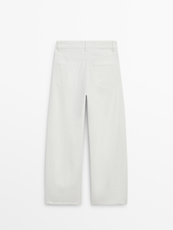 Massimo Dutti Джинсы свободного кроя со средней посадкой, белый