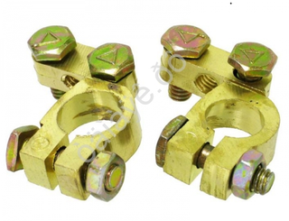 Клеммы АКБ  "+-" латунь стандарт УГОЛ (пара) 600  (0218/296566)