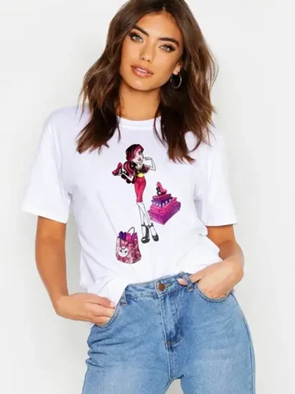 Футболка девушка с покупками