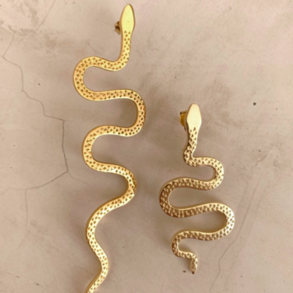 Серьги SERPENTS позолота