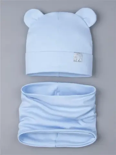 Шапка с ушками осенняя и снуд для детей