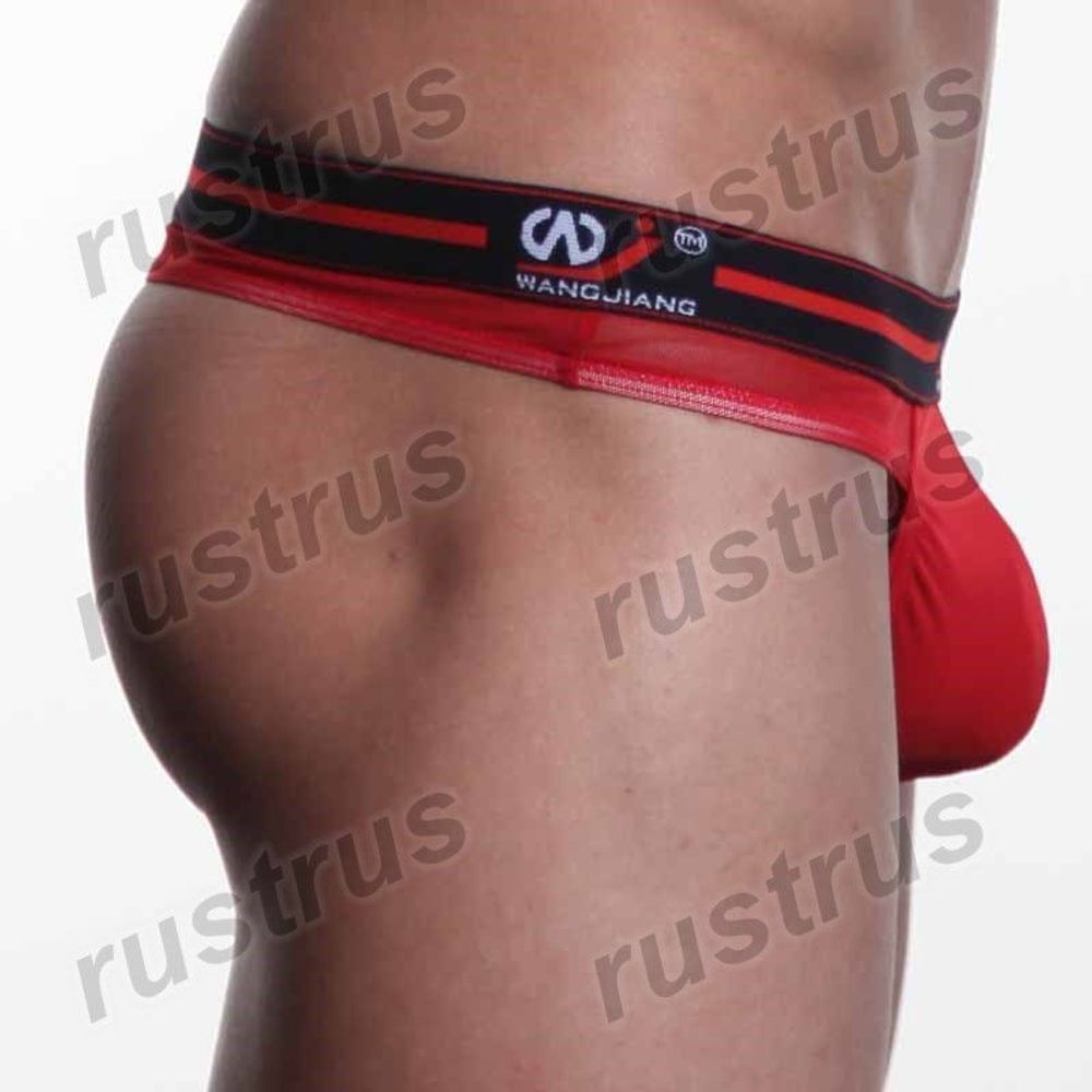 Мужские трусы стринги красные WANGJIANG WG00073