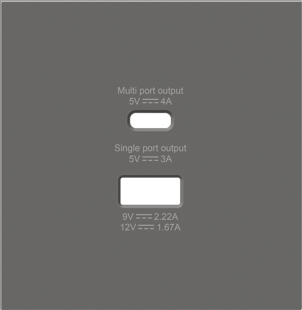 Накладка для розеток USB A+C, матовый шоколад, серия R98