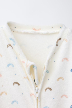 ZARA ВЕЛЮРОВЫЙ КОМБИНЕЗОН «РАДУГА», ЭКРЮ