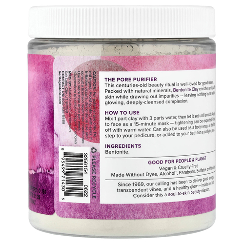 Heritage Store, Ancient Healing Clay, маска для очищения пор, 454 г (16 унций)