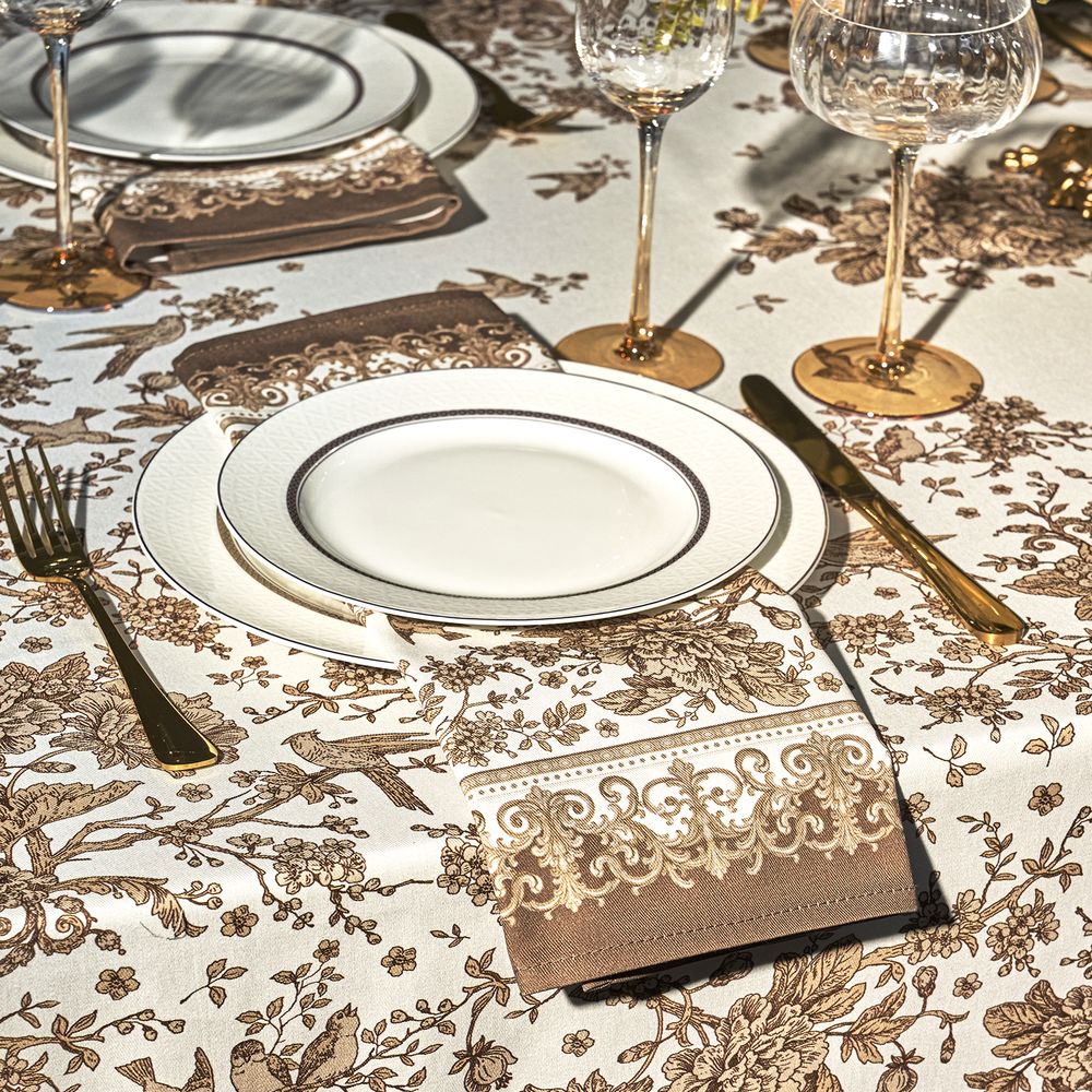 НАБОР САЛФЕТОК ИЗ 2-Х ШТ "ROYAL GARDEN",40Х40СМ, 100% ХЛОПОК ,БЕЖЕВЫЙ ,ТВИЛ