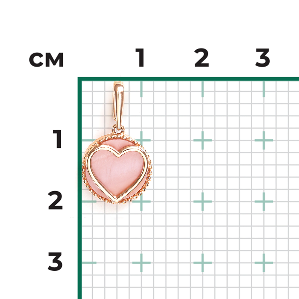 Подвеска «Первая любовь» из красного золота с перламутром