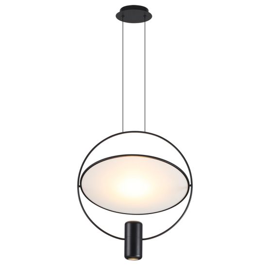 7029/2L HIGHTECH ODL25 000 черный/бел матовый металл/акрил Подвесной светильник черный поворотный 150° IP20 LED GU10 2*7W ORBITE