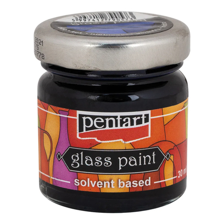 Pentart Синяя витражная краска на основе орган. растворителя, 30 мл