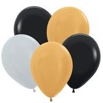 Шар (12"/30 см) Ассорти Де Люкс, Перламутр-Метал 50 шт.