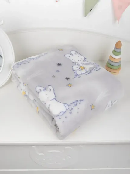 Плед для новорожденных Baby Nice MICRO FLANNEL Лунный зайчик 75х100