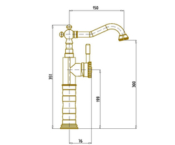 Смеситель одноручковый на раковину Bronze de Luxe 21888