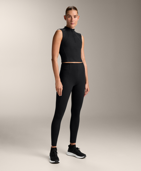 OYSHO Легинсы Evermove с высокой посадкой в ​​рубчик и длиной до щиколотки, черный