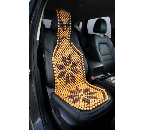 Накидка на сиденье массажная Kraft бежевая с рисунком