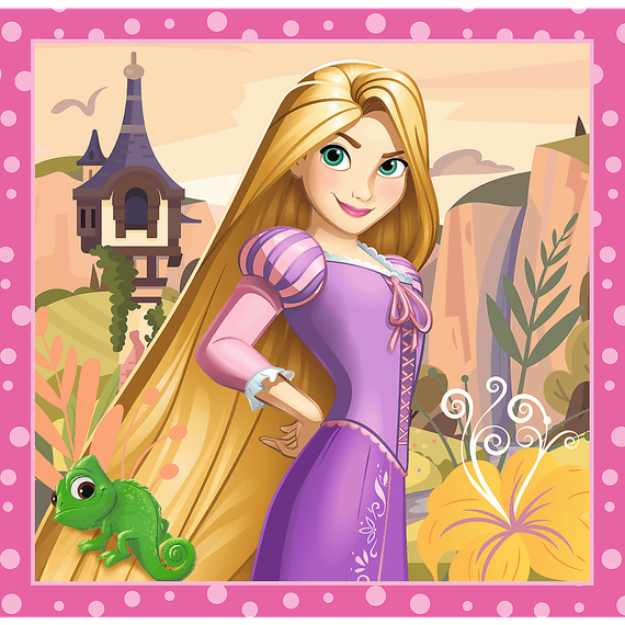 Puzzles - &quot;3in1&quot; - Beautiful flowers / Disney Princess