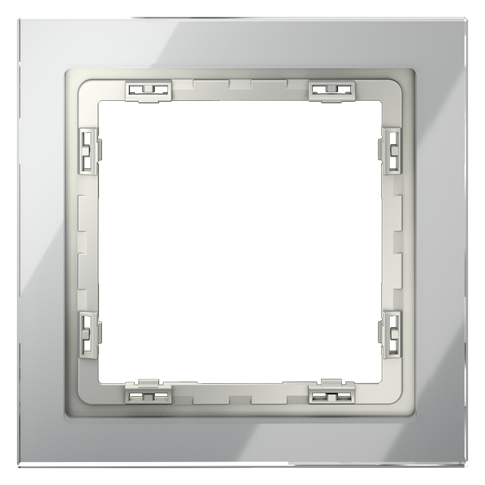 Рамка стеклянная VOLTUM S70 на 1 пост, (сталь, стекло)