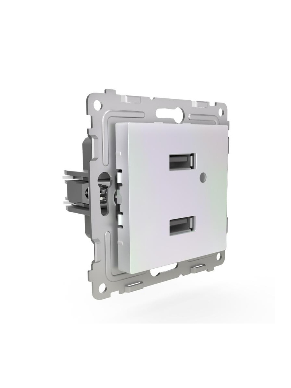 Розетка 2-м USB СП Pixel тип A+A 5В 1х2.1А 2х1.05А механизм перламутр. TOKOV ELECTRIC TKE-PX-2USB-C04