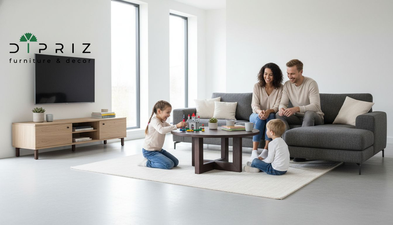 Журнальный столик, 80х80х45, Куклей, круглый, кофейный, деревянный, темный орех, Dipriz