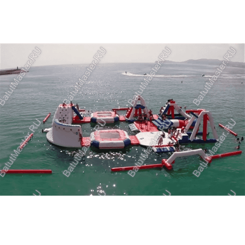 Надувной аквапарк на воде «Планета Аквадром» 30×30×6 м