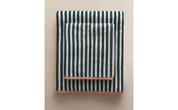 Zara Home Полотенце для лица и рук из хлопка, синий, в полоску · 4683/013