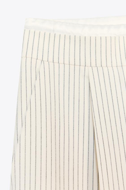 ZARA БРЮКИ-БОКСЕРЫ С КОНТРАСТНОЙ ДЕТАЛЬЮ, ЭКРЮ