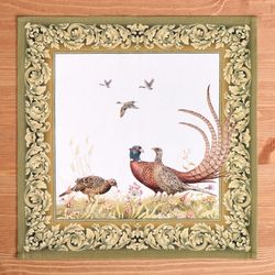 НАБОР САЛФЕТОК ИЗ 2-Х ШТ "ОХОТА" 40Х40СМ, ТВИЛ,100% ХЛОПОК, СОБАКА