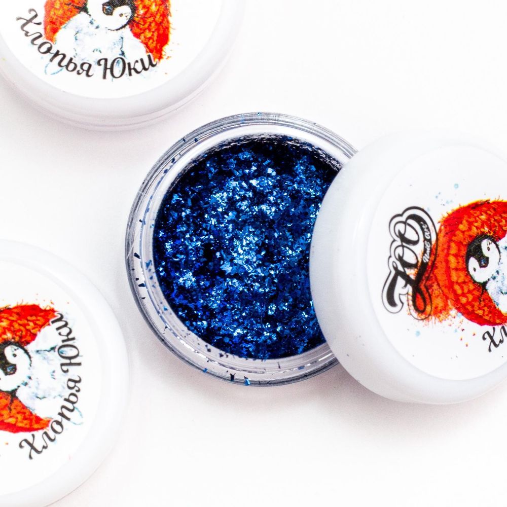 1264 Хлопья Юки синие металл