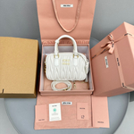 Miu Miu Matelasse Nappa Leather Top Handle Bag 19 cm