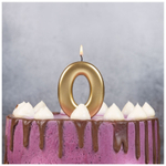 Свечи-цифры на торт в золотом цвете 8 см