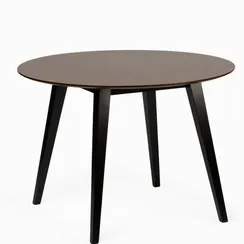 Обеденный стол Platon Ø107, шпон ясеня цвета какао