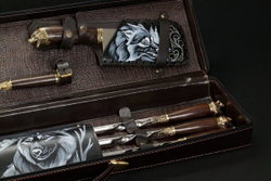 Подарочный набор шампуров в кейсе "Волк"