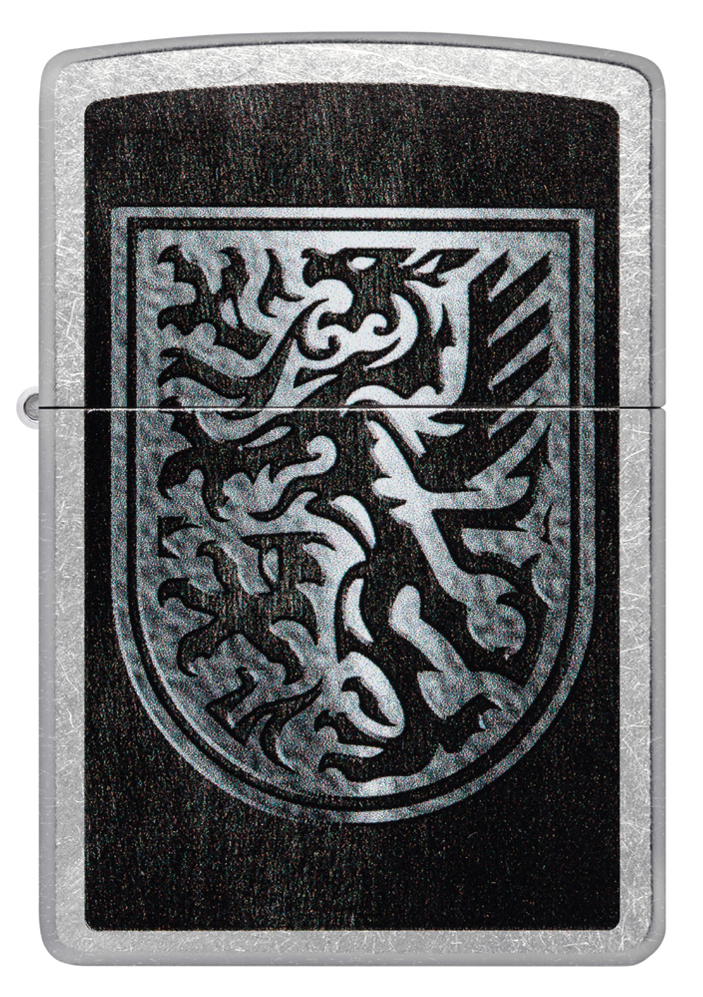 Зажигалка Zippo Dragon Design с покрытием Street Chrome, латунь/сталь, серебристая, 38x13x57 мм