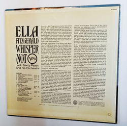 Винтажная виниловая пластинка Ella Fitzgerald With Marty Paich And His Orchestra Whisper Not (USA 1966)