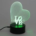 Светильник ночник «3D-LOVE» на пластиковой подставке, с включателем USB