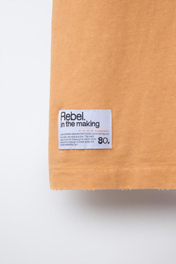 ZARA ФУТБОЛКА С КАРМАНОМ И ЭФФЕКТОМ ПОТЕРТОСТИ, ОРАНЖЕВЫЙ