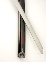 Набор самурайских мечей, 2 шт. Ножны бордово-черный мрамор, цуба серебро