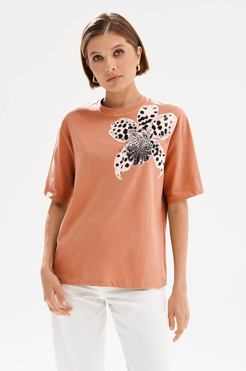 23605 Футболка женская (персиковый)