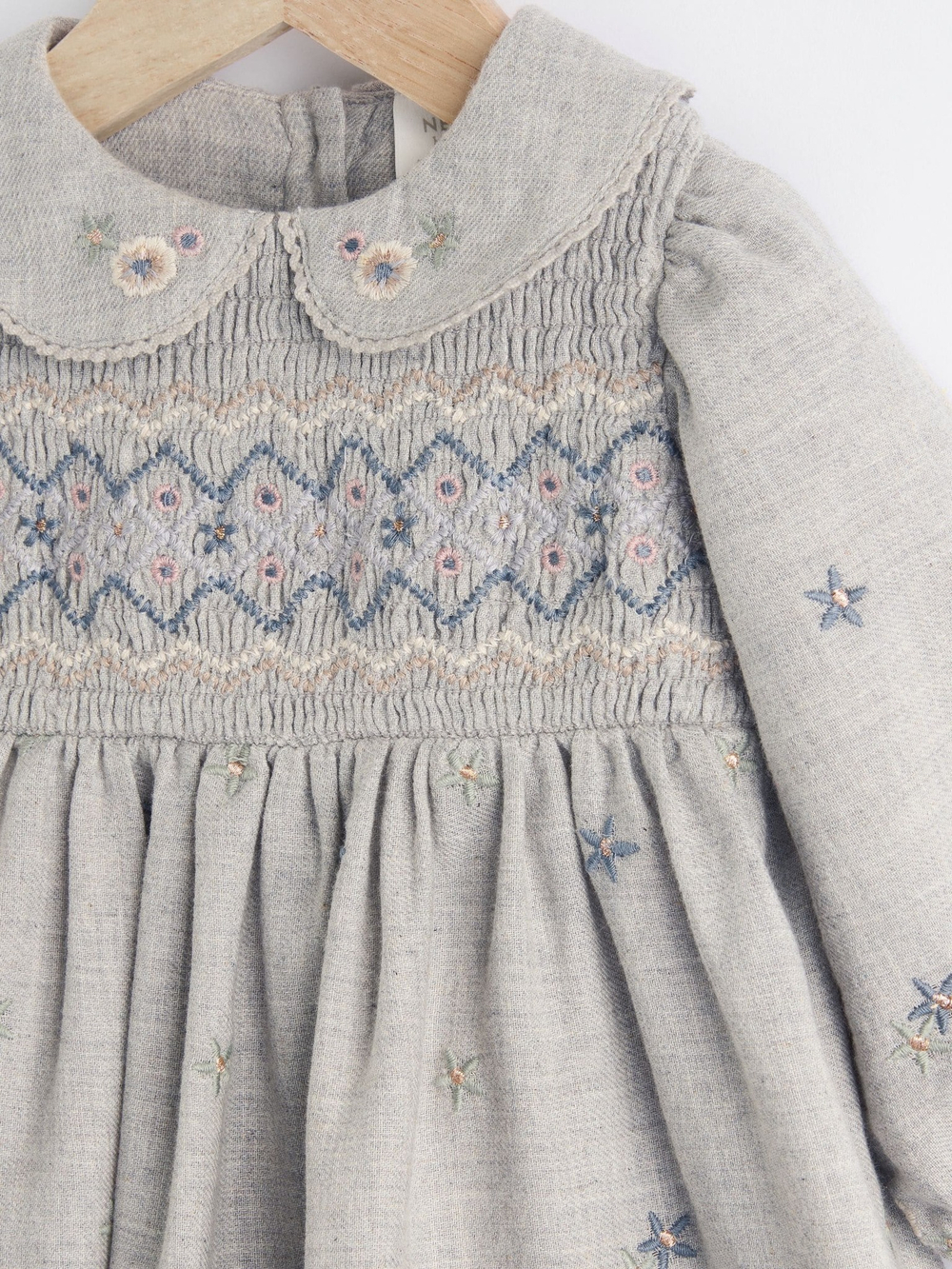 Платье и колготки в комплекте для девочки Next Q94-823, Серый, Кремовый