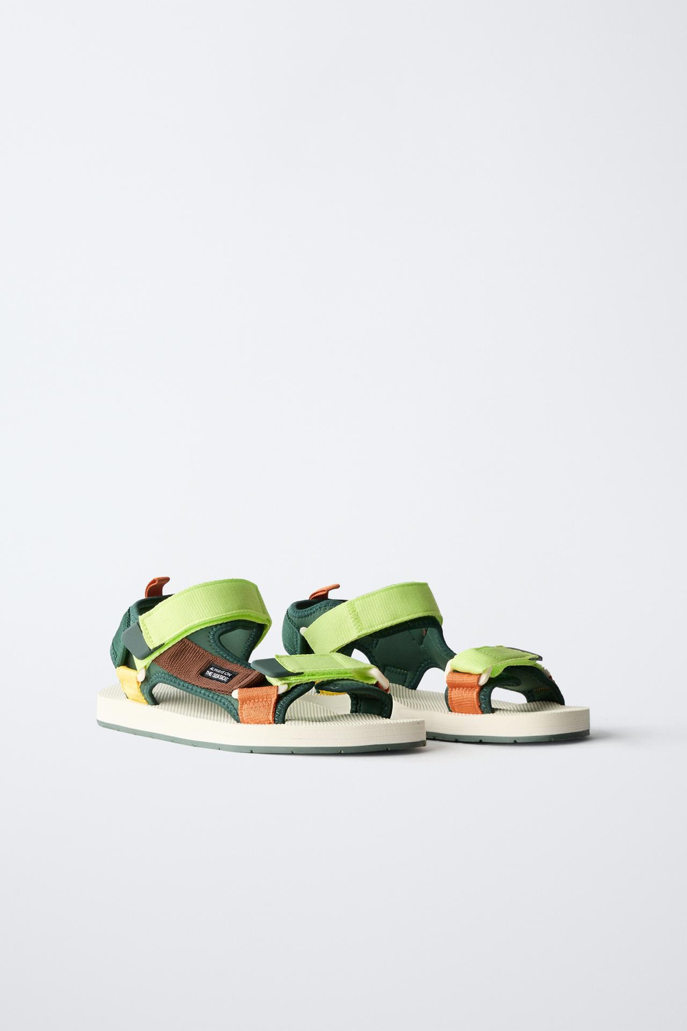 ZARA САНДАЛИИ ИЗ ВЫСОКОТЕХНОЛОГИЧНОЙ ТКАНИ, РАЗНОЦВЕТНЫЙ