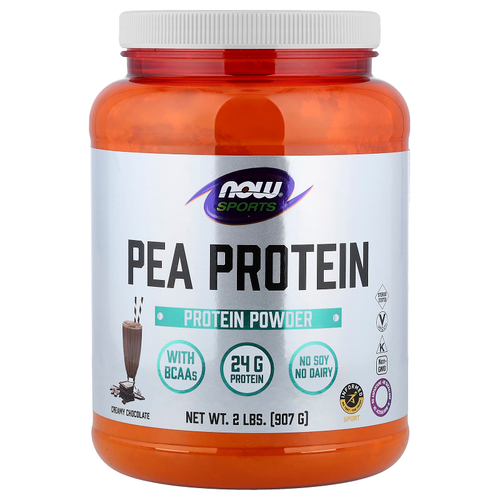 NOW Foods, Sports, гороховый белок, со вкусом сливочного шоколада, 907 г (2 фунта)
