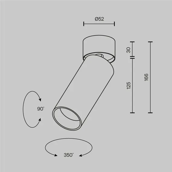 Потолочный светильник Technical C055CL-L12W4K-W-PT