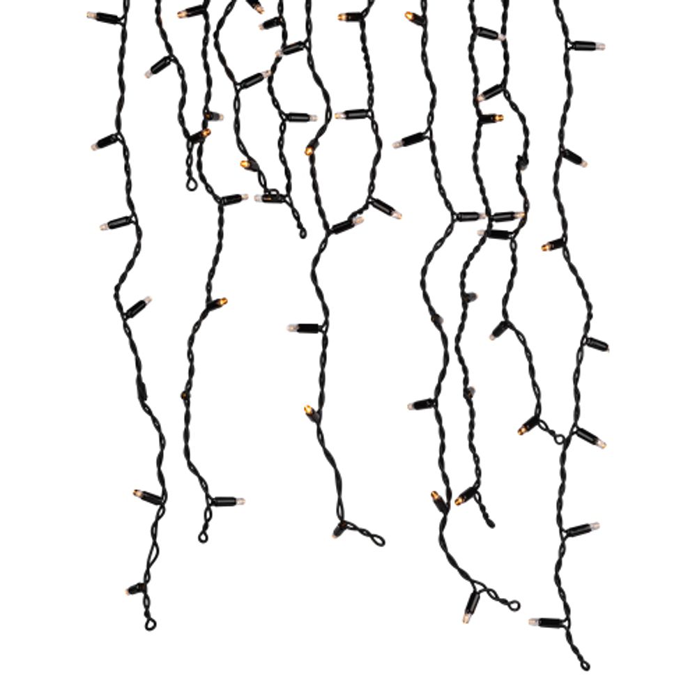 Гирлянда ЭРА ERAPS-BZ1 светодиодная новогодняя бахрома 2*0,7 м желтая 100 LED IP65 220 В