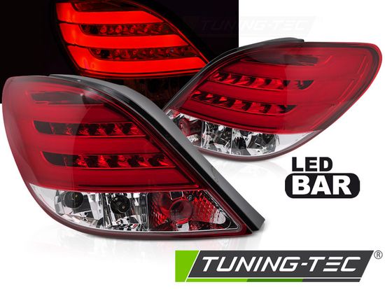 Фары задние для PEUGEOT 207 3D/5D 05.06-06.09 RED WHITE LED BAR