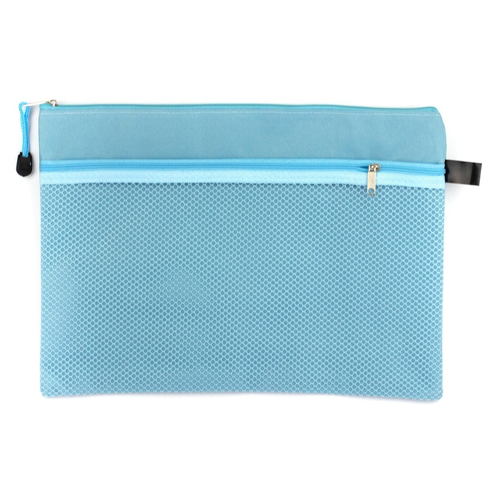 Папка 2 отделения, А4 240х335, Alingar, текстиль, карман, молния сверху, ассорти