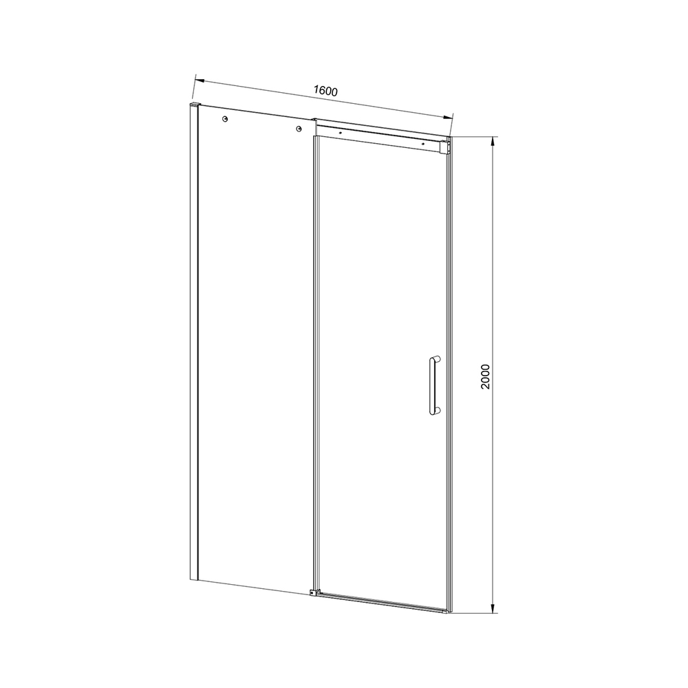 Душевая дверь Dice VDS-4D160CL, 1600, хром, стекло прозрачное, , шт